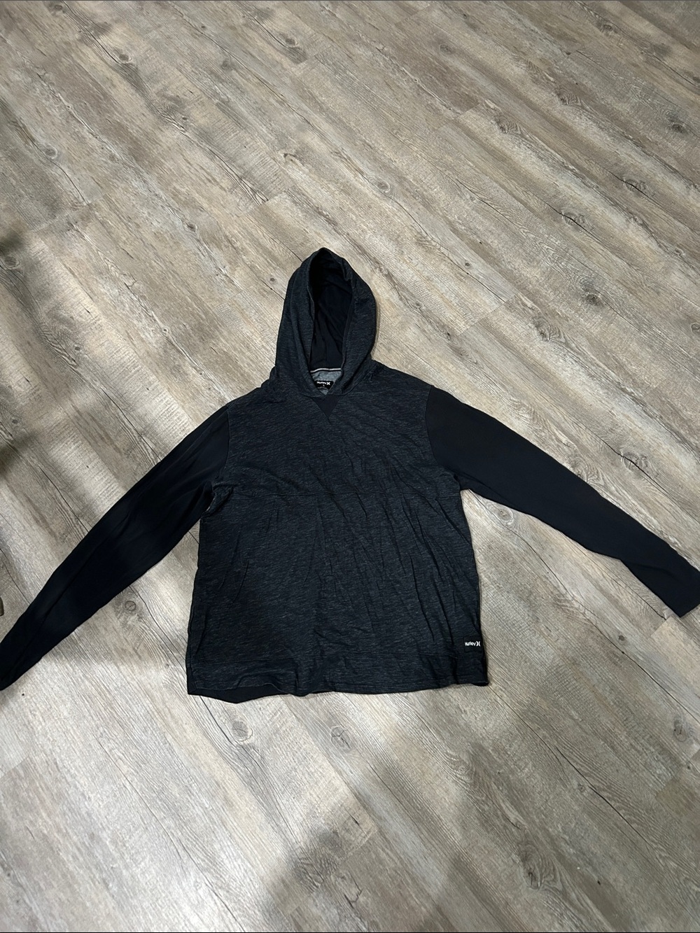 Men's Hurley Black Hooded Long-Sleeve Shirt